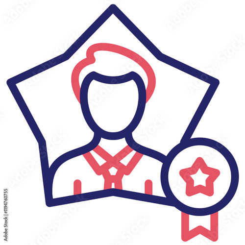 Employee of the Year vector icon illustration of Award Events iconset.