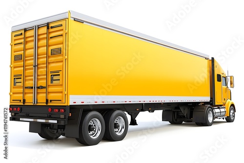 Big Yellow Truck Hauls Cargo Efficiently