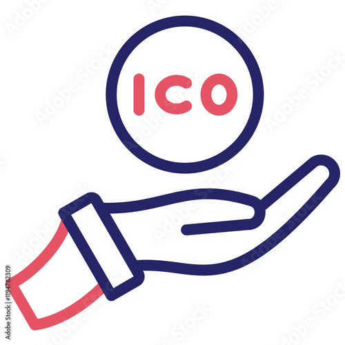 Initial Coin Offering vector icon illustration of Cryptocurrency iconset.