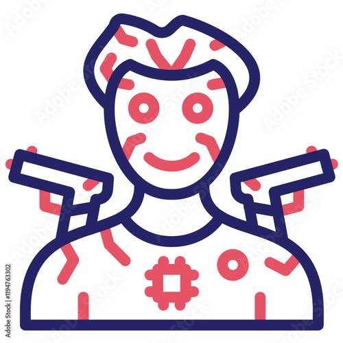Robot Combat vector icon illustration of Robotics iconset.