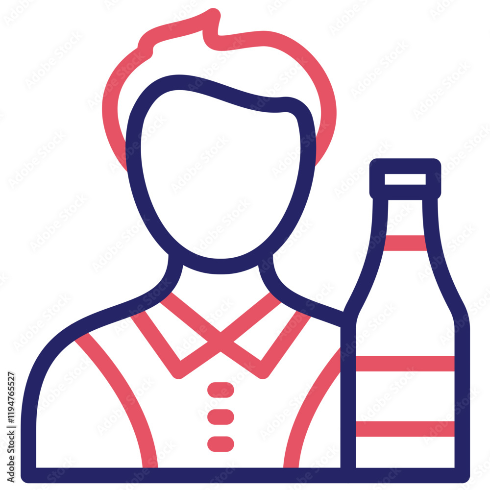 Bartender vector icon illustration of Catering iconset. Bartender vector icon illustration of Catering iconset.