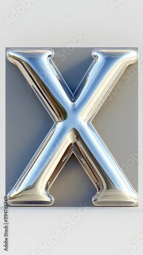 3D letter X with a solid backdrop, rendered in high-definition with intricate lighting and texture details,