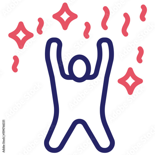 Man Celebrating vector icon illustration of Achievements iconset.