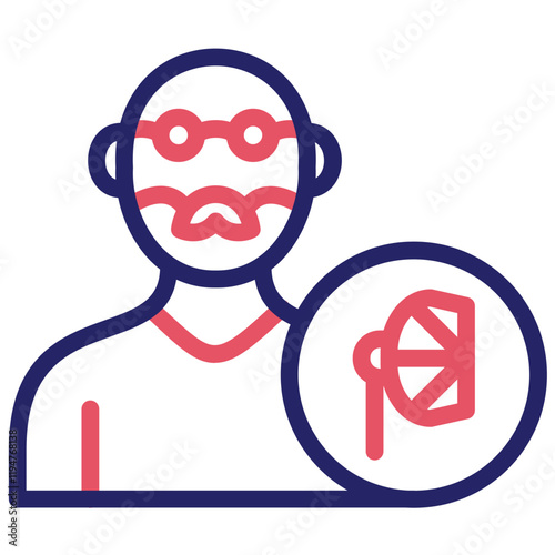 Gaffer Male vector icon illustration of Filmmaking iconset.