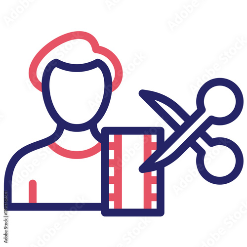 Film Editor Male vector icon illustration of Filmmaking iconset.