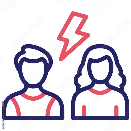 Conflict vector icon illustration of Filmmaking iconset.