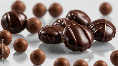 Wallpaper Mural Isolated Chocolate Candy Drops on a Transparent Background, PNG, Cut Out. Confectionery, Sweets, and Food Promotion Idea Torontodigital.ca