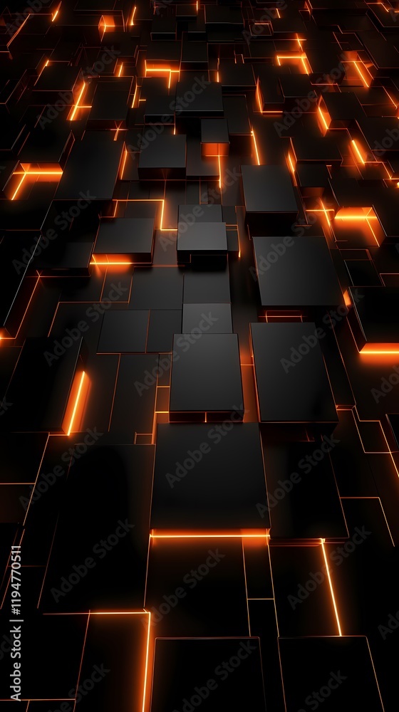 digital technology black orange abstract luminous light strip poster background digital technology black orange abstract luminous light strip poster background
