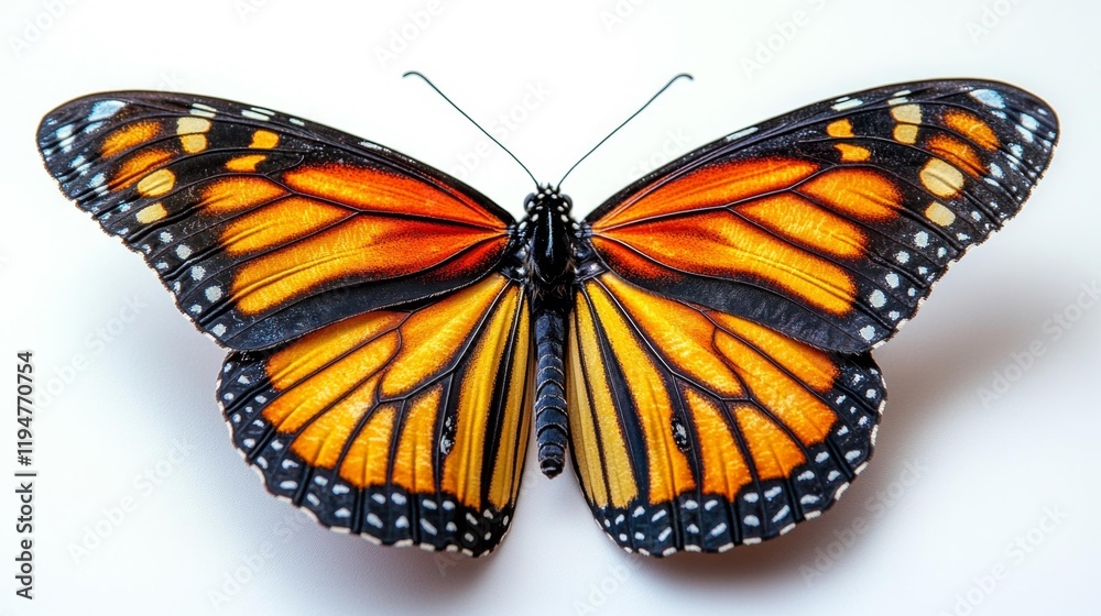 Fototapeta premium Vivid Monarch Butterfly Close-Up. Generative AI