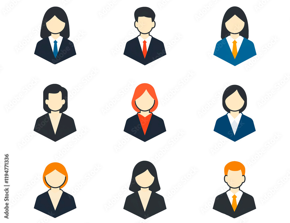 Pack de símbolos de personas de negocios sobre fondo transparente Pack de símbolos de personas de negocios sobre fondo transparente