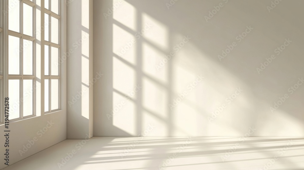 a room with a window and a white wall a room with a window and a white wall