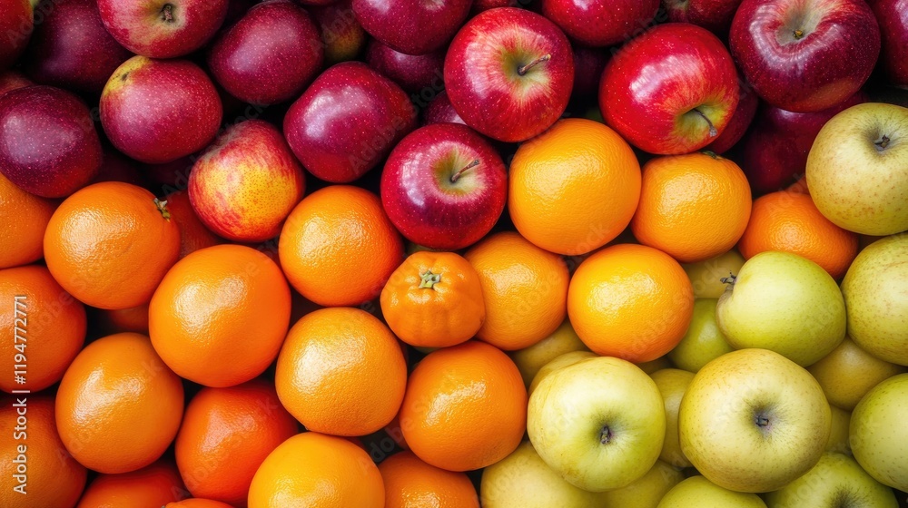 Fresh fruit, like apples and oranges, waiting to be processed and packaged in an industrial fruit processing plant. Fresh fruit, like apples and oranges, waiting to be processed and packaged in an industrial fruit processing plant.