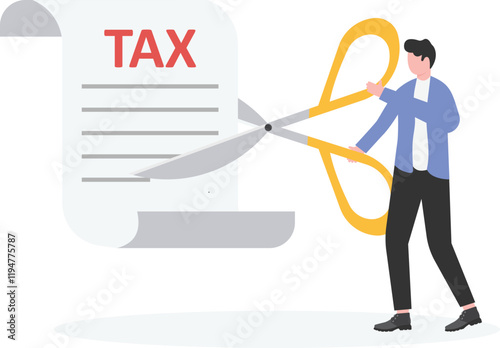 Tax cut, government policy in economic crisis or financial planning for tax reduction concept,

