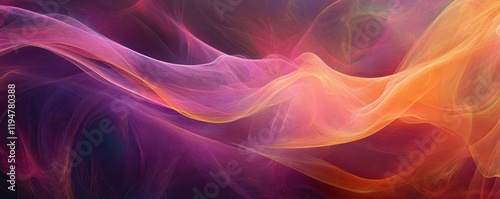 Wallpaper Mural Abstract colorful smoke waves flowing gracefully in a dark background, showcasing vibrant shades of pink, purple, and orange, creating a dynamic and captivating visual effect Torontodigital.ca