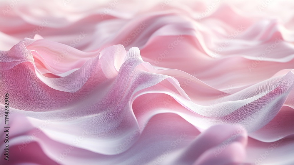Obraz premium Delicate Pink Fabric Draped in Soft Waves