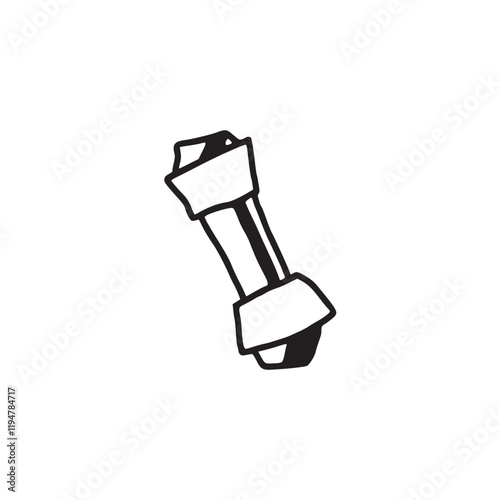 A black-and-white illustration of a knotted dog bone. A classic choice for pet-themed graphics, advertisements, or pet product packaging.
