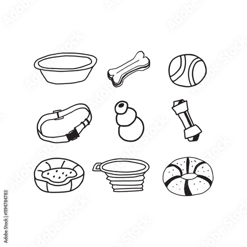 Fotografie Set of premium dog toys including chew bones, balls, and plush items