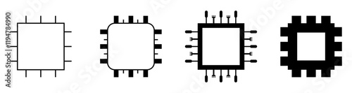 Ai icon. Set of Ai icon vector. Artificial intelligence Ai Chip Information concept. Vector Illustration