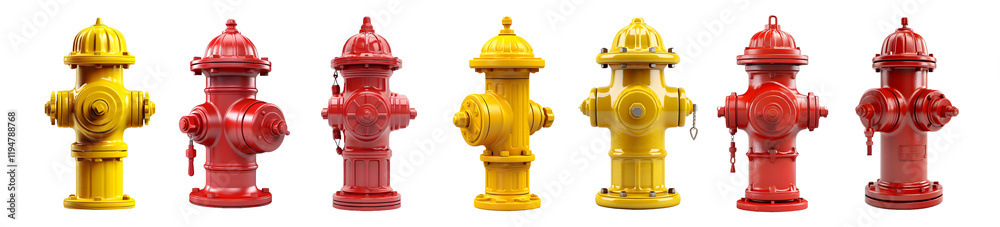 Pack of Water Hydrant on Transparent background Pack of Water Hydrant on Transparent background