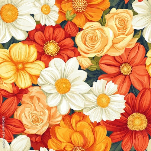Wallpaper Mural Beautiful Mixed Flower Pattern Seamless Design for Spring Inspired Decoration, Ideal for Textile, Wallpaper, and Home Decor Applications Torontodigital.ca