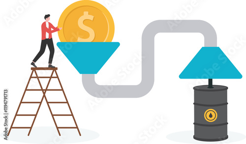 Businessmen filter the money and get oil,

