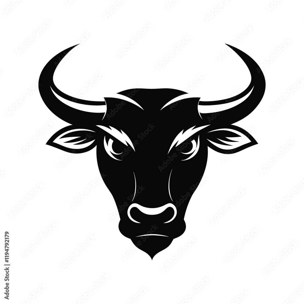 Bull Head Skull vector illustration, Cow head Silhouette Design Bull Head Skull vector illustration, Cow head Silhouette Design