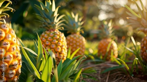 pineapple close up. selective focus