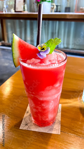 cocktail in the bar Watermelon smoothie