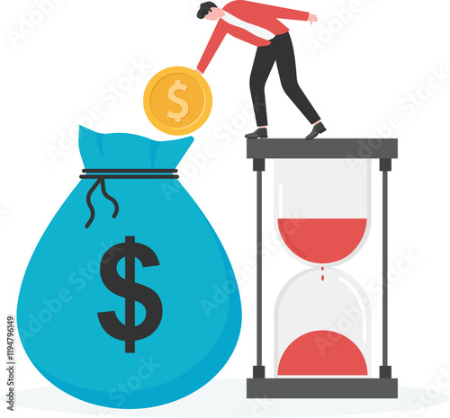 Long term investing or savings for retirement fund, compound interest or investment growth, tax time reminder concept,

