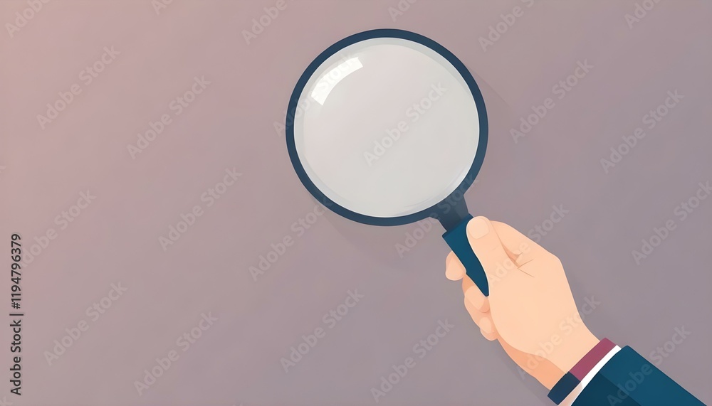 A hand holding a black-handled magnifying glass with a circular lens, set against a transparent background. The image highlights the magnifying glass as the focal point. A hand holding a black-handled magnifying glass with a circular lens, set against a transparent background. The image highlights the magnifying glass as the focal point.