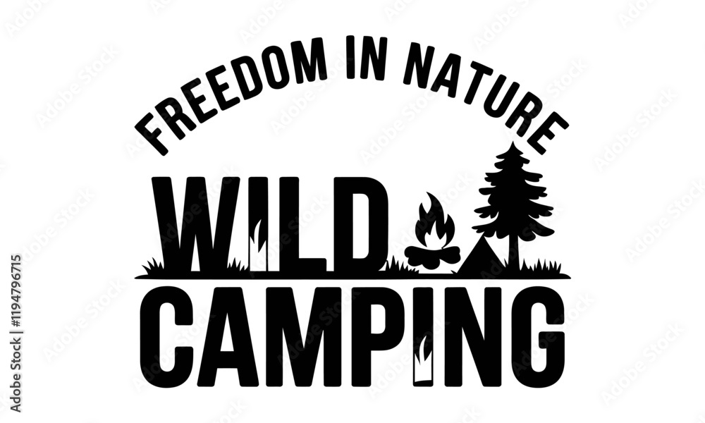 Obraz premium Wilderness wild camping explore travel vector theme clipart