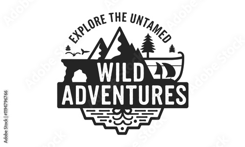 Wilderness wild camping explore travel vector theme clipart