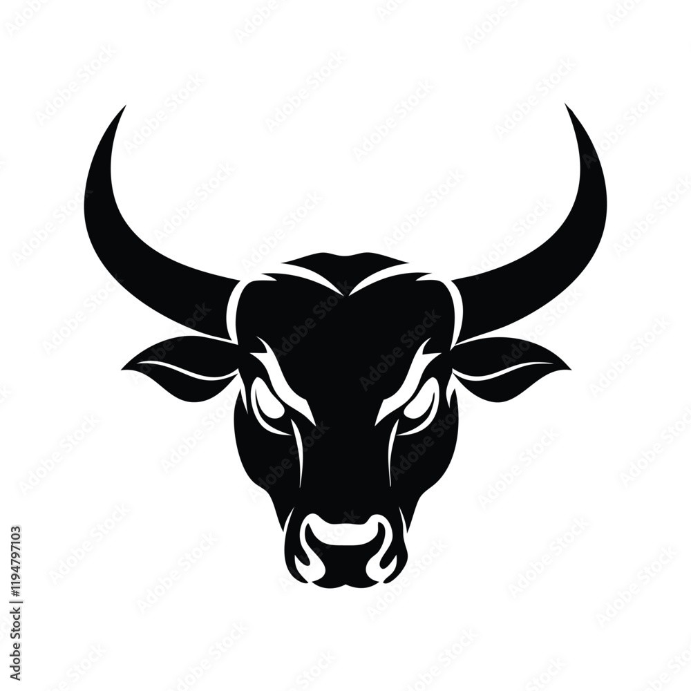 Bull Skull vector illustration, Cow head Silhouette Design, Bull Head Clipart Bull Skull vector illustration, Cow head Silhouette Design, Bull Head Clipart