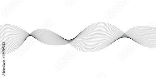 Abstract grey, white smooth element swoosh speed wave modern stream transparent background. Abstract wave line for banner, template, wallpaper background with wave design. Vector illustration