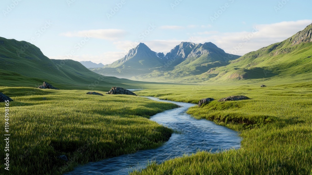 Serene Mountain Valley Landscape Serene Mountain Valley Landscape