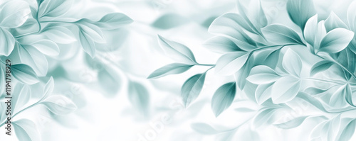 A serene background featuring soft green leaves enhancing tranquility and freshness.