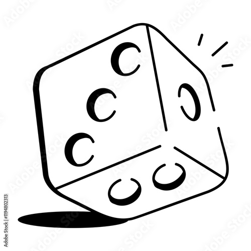 Doodle style icon of a dice cube 
