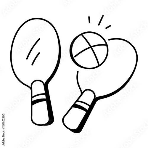 A hand drawn icon depicting table tennis 
