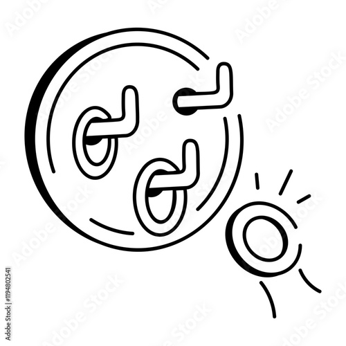 A hand draw icon of ring toss game 
