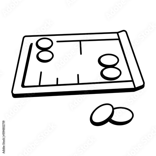 Doodle vector icon of backgammon game 
