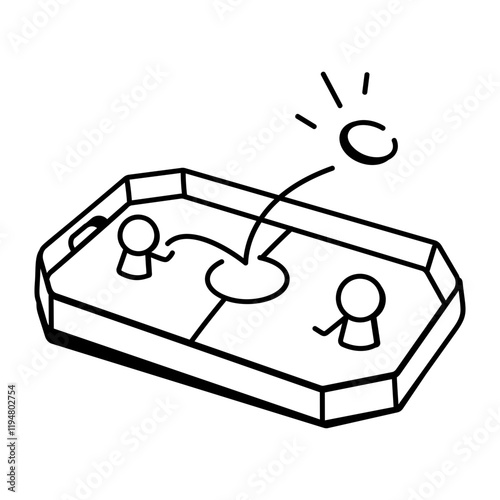 Table soccer game icon in doodle style 
