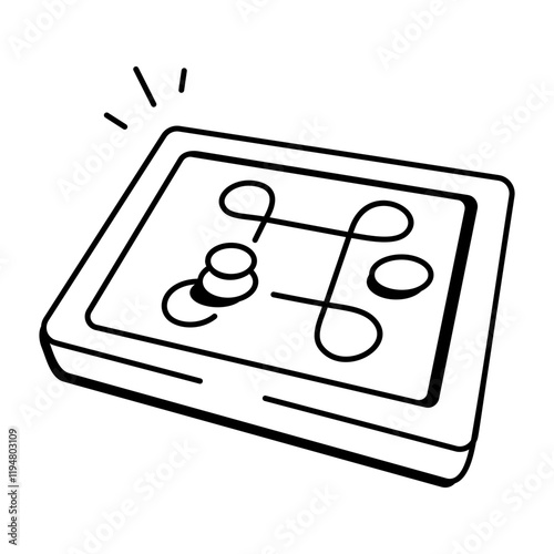 A hand drawn icon depicting surakarta game 
