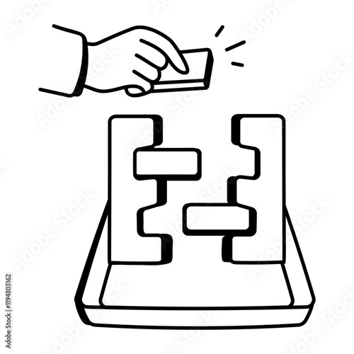 Dump dumpty toy, hand drawn icon
