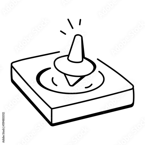 A hand drawn icon depicting spinning top 
