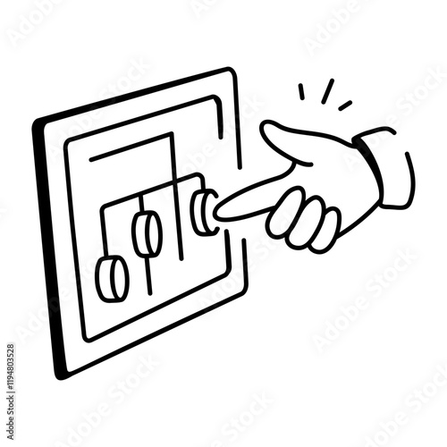 Montessori game icon in doodle style 

