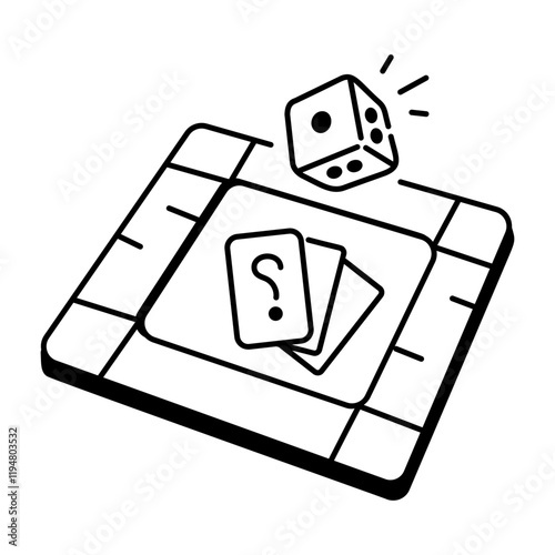 A hand drawn icon depicting monopoly game 
