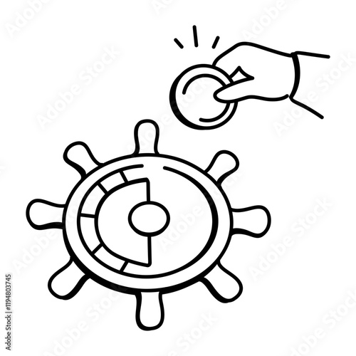 Doodle style icon of an interactive game 

