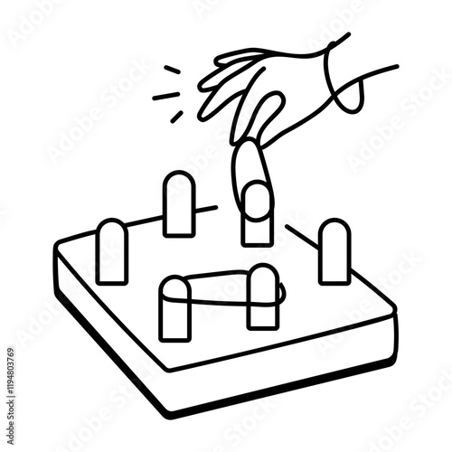 Doodle icon of playing rubber game 

