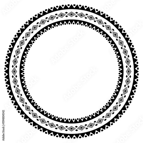 Vintage frame border ornament vector. Ethnic seamless round pattern. Mandala Floral Baroque. Classic antique ornate element. Decorative border for frame, textile, fabric, rug, tattoo, ceramic.