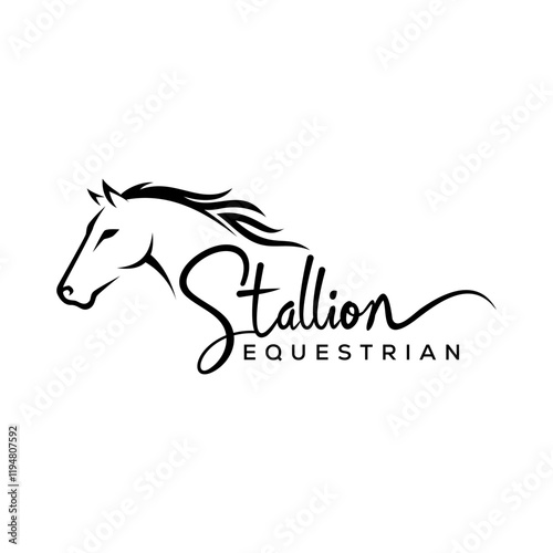 equestrian Horse racing logo template